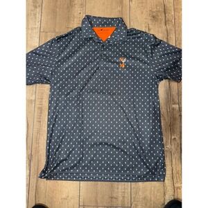 HL Sport Men's Med Skull Print Golf Polo Shirt Bamboo Charcoal Performance OSU